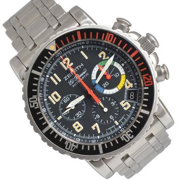  Zenith El Primero Rainbow 01.0480.405 Flyback by French Air Force Full Set 