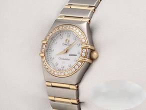  Omega Constellation Ladies Lady Constellation Edelstahl Gelbgold Perlmutt Diamanten 1267.75.00 Brillanten Steel 18kt Yellow Gold 