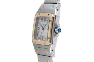 Thumbnail von Cartier Santos Galbée Date Stainless Steel / Gold Medium Size Ref. W20011C4 Classic