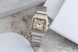 Thumbnail von Cartier Santos Galbée Date Stainless Steel / Gold Medium Size Ref. W20011C4 Classic
