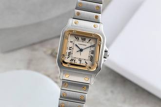 Cartier Santos Galbée Date Stainless Steel / Gold Medium Size Ref. W20011C4 Classic