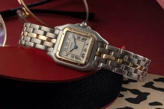 Thumbnail von Cartier Panthère Lady Stahl / Gold Quarz Ref. 66921 Box Klassiker