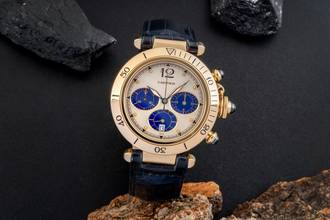 Thumbnail von Cartier Pasha Chronograph 18k (0,750) Gold Quarz Herrenuhr Ref. 30009