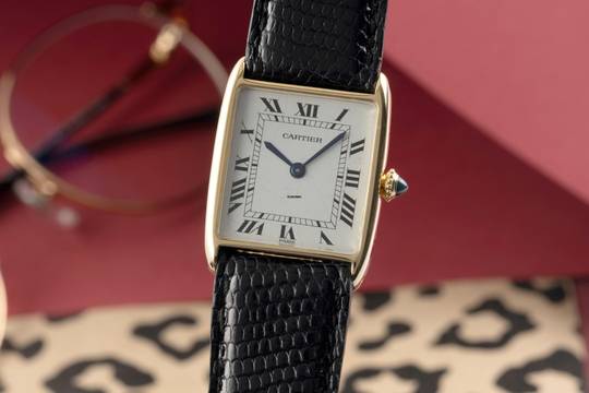  Cartier Tank Arrondie 18k Gold Handaufzug Medium Ref. 96041 Klassiker 