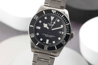 Tudor Pelagos Black Dial Titanium Automatic Men's Watch Ref. 25500TN Papers 2014