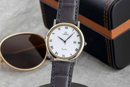  Omega De Ville Stahl / vergoldet Quarz Damenuhr Ref. 196.2379 