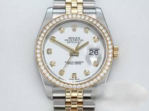  Rolex Datejust 36 36mm 116243 2016 Stahl Gelbgold 750 Diamanten Automatik Stainless Steel 18kt Yellow Gold Jubilé-band Chronometer Oyster White Dial 