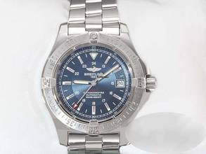  Breitling Colt Automatic 41 Mm Edelstahl A17380 Alter 2006 Stahl Herren Steel Blue Dial 