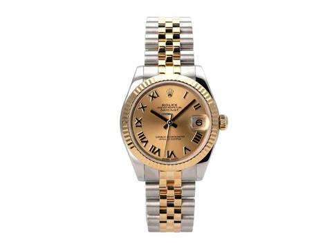  Rolex Lady-Datejust 31 Ref. 178273 Edelstahl Gelbgold Champagnerfarben Römisch 