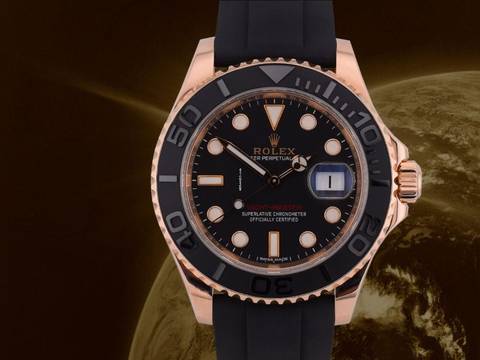  Rolex Yacht-Master 40 Ref. 116655 Like New 2017 Rose Gold 40mm Oysterflex Full Set 
