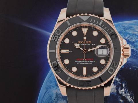 Rolex Yacht-Master 40 Ref. 126655 New 2023 Rose Gold 40mm Oysterflex Full Set 