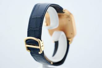 Thumbnail von Cartier Santos Large - White Dial - Rose Gold - Additional Blue Leather Strap - WGSA0011