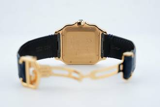 Thumbnail von Cartier Santos Large - White Dial - Rose Gold - Additional Blue Leather Strap - WGSA0011