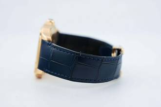 Thumbnail von Cartier Santos Large - White Dial - Rose Gold - Additional Blue Leather Strap - WGSA0011