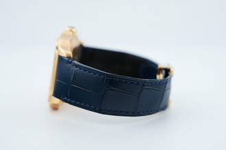 Thumbnail von Cartier Santos Large - White Dial - Rose Gold - Additional Blue Leather Strap - WGSA0011
