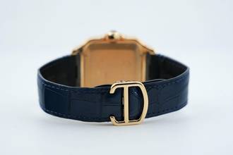 Thumbnail von Cartier Santos Large - White Dial - Rose Gold - Additional Blue Leather Strap - WGSA0011