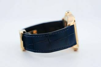 Thumbnail von Cartier Santos Large - White Dial - Rose Gold - Additional Blue Leather Strap - WGSA0011