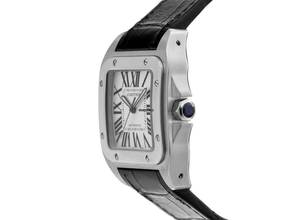 Thumbnail von Cartier Santos 100 XL Ref.2656 2021 Box&Beschreibung wie Neu Vintage Santos 100 XL Krokoleder Faltschließe