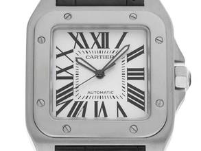 Thumbnail von Cartier Santos 100 XL Ref.2656 2021 Box&Beschreibung wie Neu Vintage Santos 100 XL Krokoleder Faltschließe