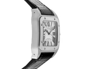 Thumbnail von Cartier Santos 100 XL Ref.2656 2021 Box&Beschreibung wie Neu Vintage Santos 100 XL Krokoleder Faltschließe