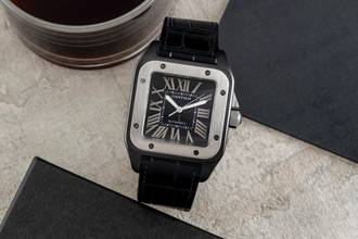 Cartier Santos 100 stainless steel / titanium automatic Ref. W2020010 papers
