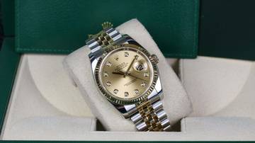 Thumbnail von Rolex Datejust 36 Steel Gold 116233 Champagne Diamond - like New - Fullset
