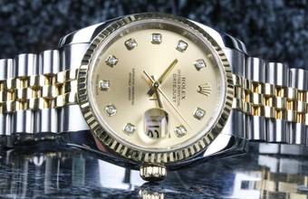 Thumbnail von Rolex Datejust 36 Steel Gold 116233 Champagne Diamond - like New - Fullset