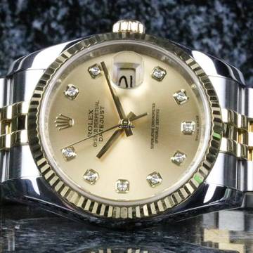  Rolex Datejust 36 Steel Gold 116233 Champagne Diamond - like New - Fullset 