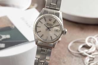 Thumbnail von Rolex Oyster Perpetual Lady Date Steel / White Gold Automatic Ladies' Watch Ref. 6517 Classic