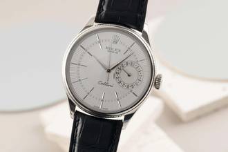 Rolex Cellini Date 18K (0.750) white gold automatic men's watch Ref. 50519 box 2018