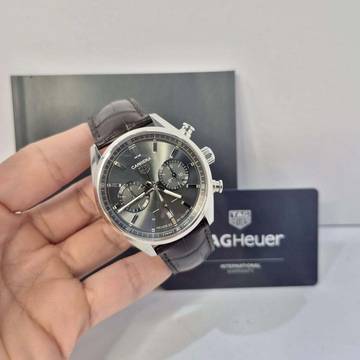  TAG Heuer Carrera Heuer-02T Chronograph Calibre 02 42mm Grey Dial Automático Completo 