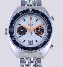 TAG Heuer Autavia Orange Boy Chronograph Vintage Automatic Cal 12 Silver dial rare