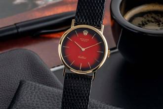 Thumbnail von Rolex Cellini 18k (0,750) Gold Handaufzug Vignette Dial Herrenuhr Ref. 4112 Box