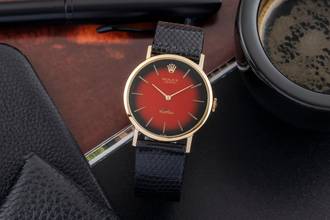  Rolex Cellini 18k (0,750) Gold Handaufzug Vignette Dial Herrenuhr Ref. 4112 Box 