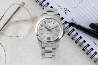 Thumbnail von Longines Conquest 300M Edelstahl Datum Herrenuhr Ref. L3.659.4.76.6 Box