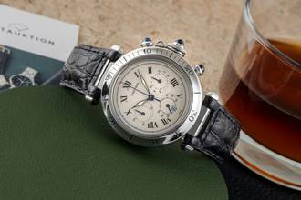 Thumbnail von Cartier Pasha Chronograph Stahl Quarz Herrenuhr Ref. W3101855