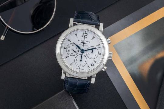  Longines Clous de Paris Chronograph Stahl Automatik Herrenuhr Ref. L2.704.4 B&P 