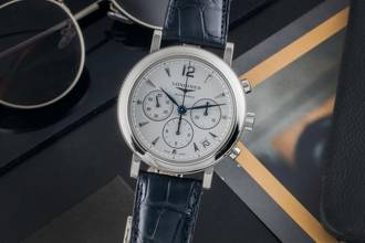 Thumbnail von Longines Clous de Paris Chronograph Stahl Automatik Herrenuhr Ref. L2.704.4 B&P