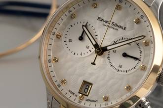 Thumbnail von Bruno Söhnle Glashütte Bologna Chronograph Stahl Quarz Ref.17-23238-250 B&P