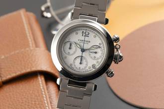 Thumbnail von Cartier Pasha Chronograph Automatik Edelstahl Herrenuhr Ref. W31039M7