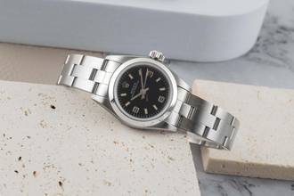 Thumbnail von Rolex Oyster Perpetual Edelstahl Automatik Damenuhr Ref. 67180 Papiere 1997