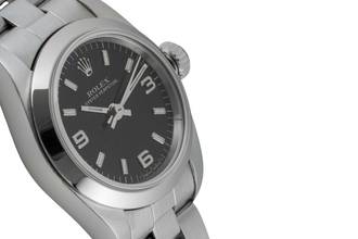 Thumbnail von Rolex Oyster Perpetual Edelstahl Automatik Damenuhr Ref. 67180 Papiere 1997