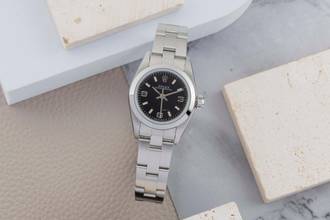 Thumbnail von Rolex Oyster Perpetual Edelstahl Automatik Damenuhr Ref. 67180 Papiere 1997