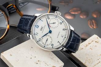 Thumbnail von IWC Portugieser Automatik 7 Days Edelstahl Automatik Herrenuhr Ref. IW500705 Papiere 2017
