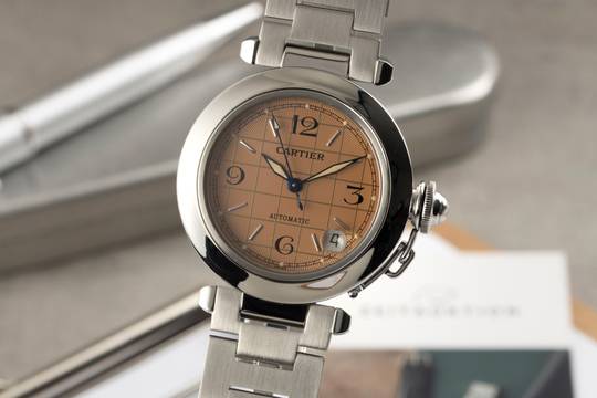  Cartier Pasha C Edelstahl Automatik Herrenuhr Ref. W31024M7 Klassiker 