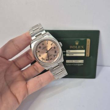  Rolex Oyster Perpetual 36 36mm Ouro Branco & Aço & Diamantes Automático Completo 
