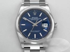  Rolex Datejust 36 36mm 126200 2020 Edelstahl Automatik Date Just Stahl Stainless Steel Oyster-band Chronometer Blue Dial 