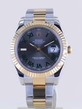 Thumbnail von Rolex Datejust II Stahl / Gold Oyster Wimbledon roman Dial 41mm 116333 B+P
