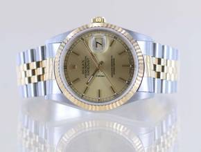 Thumbnail von Rolex Datejust Saphirglas golden Stick dial Jubiléband Stahl Gold 16233 T-Serie Klassiker