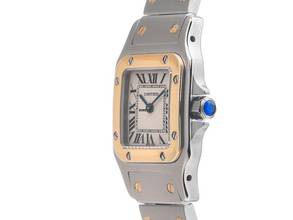 Thumbnail von Cartier Santos Galbée Lady PM kleines Modell Ref.1057930 Bj.1991 Full Set sehr gut Vintage Santos Galbee Lady PM kleines Modell